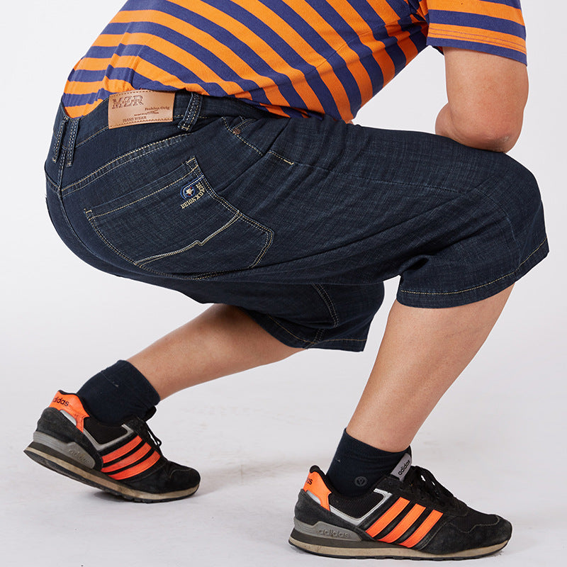 2020 summer plus fertilizer XL Korean version of the small straight large size black breathable simple denim short pants