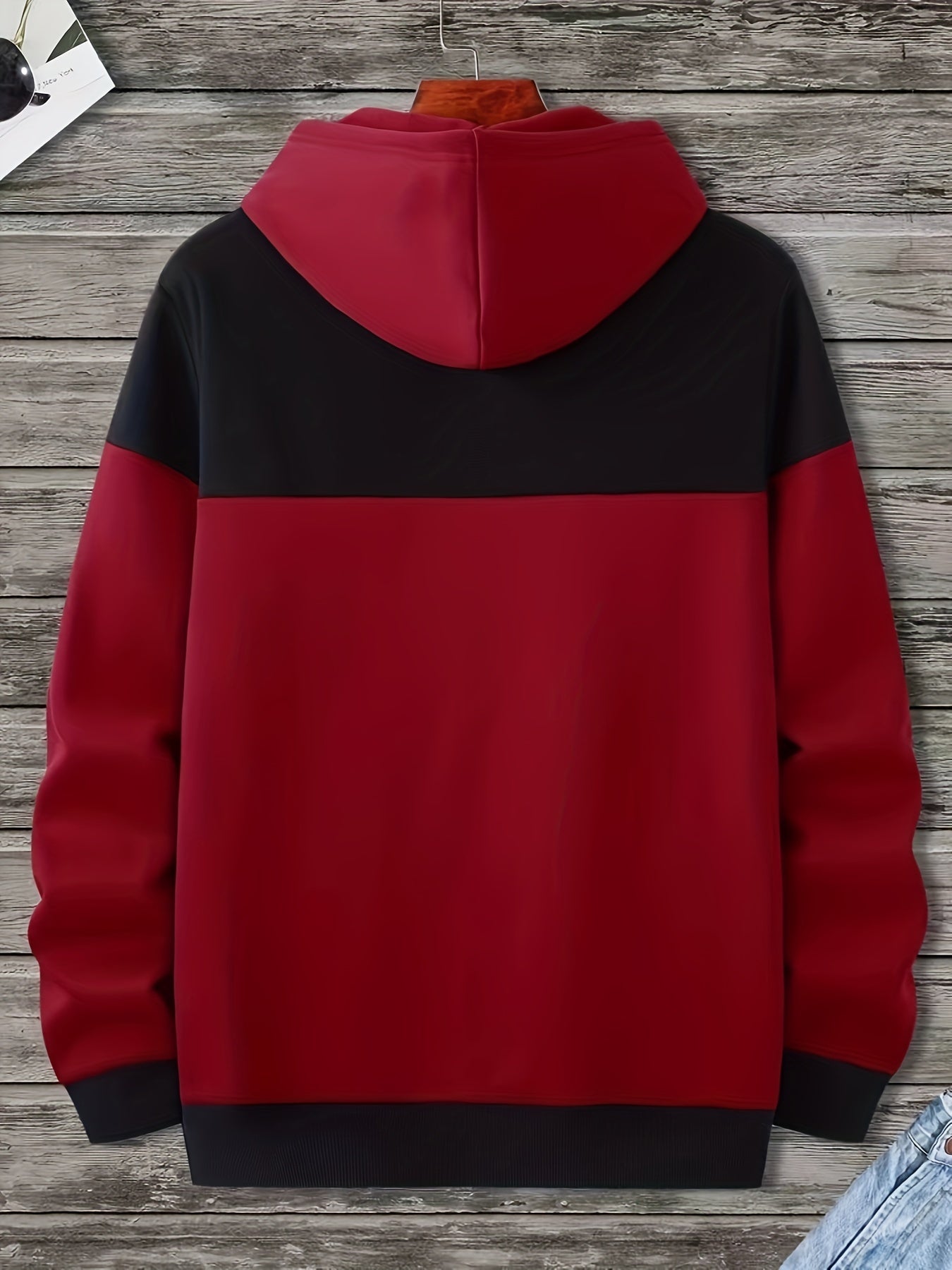 Color Block Hoodie, Cool Hoodies For Men, Felpa Con Cappuccio Casual Da Uomo Con Tasca A Marsupio Streetwear Per L'inverno Autunno, Come Regali