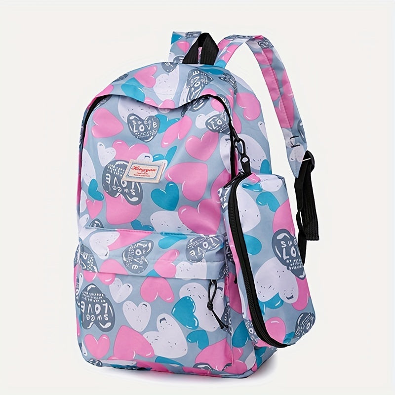 Lightweight Casual Travel Backpack, Large Capacity Student Backpack With Pencil Case, Water-resistant Backpack