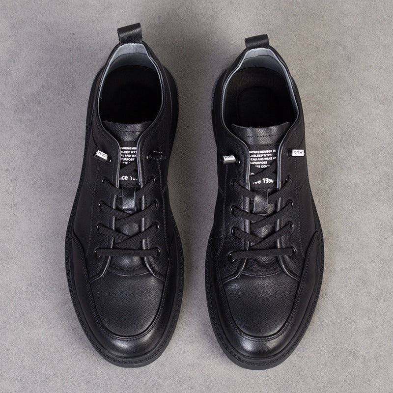 2021 autumn and winter new men's casual shoes black leather men's shoes Loaf shoes four seasons single shoes leather shoes