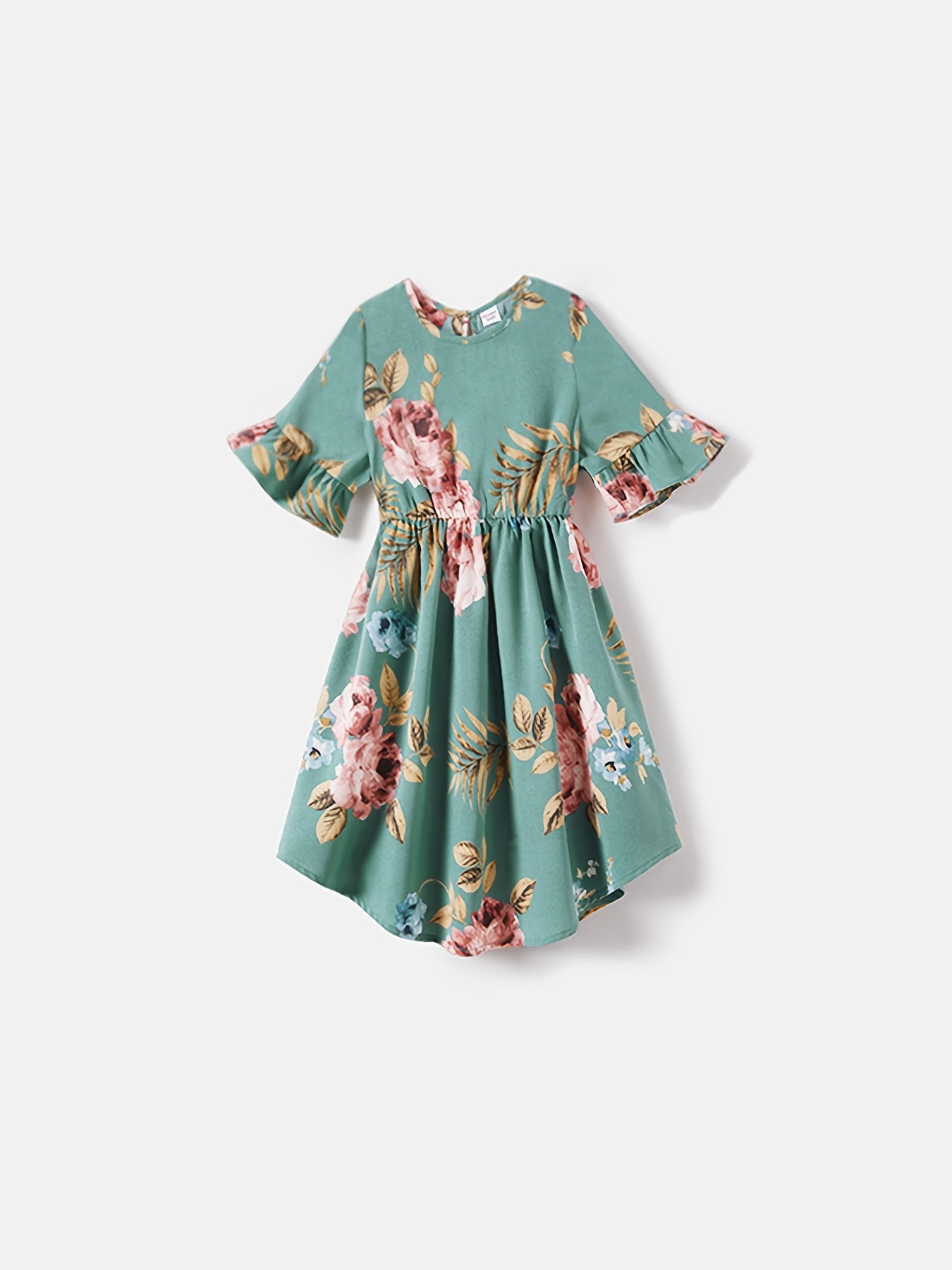 PatPat Mommy And Me Allover Floral Print Ruffle Half-sleeve Dresses, Baby Kids Women Casual Clothes For Summer Vacation Family Activities