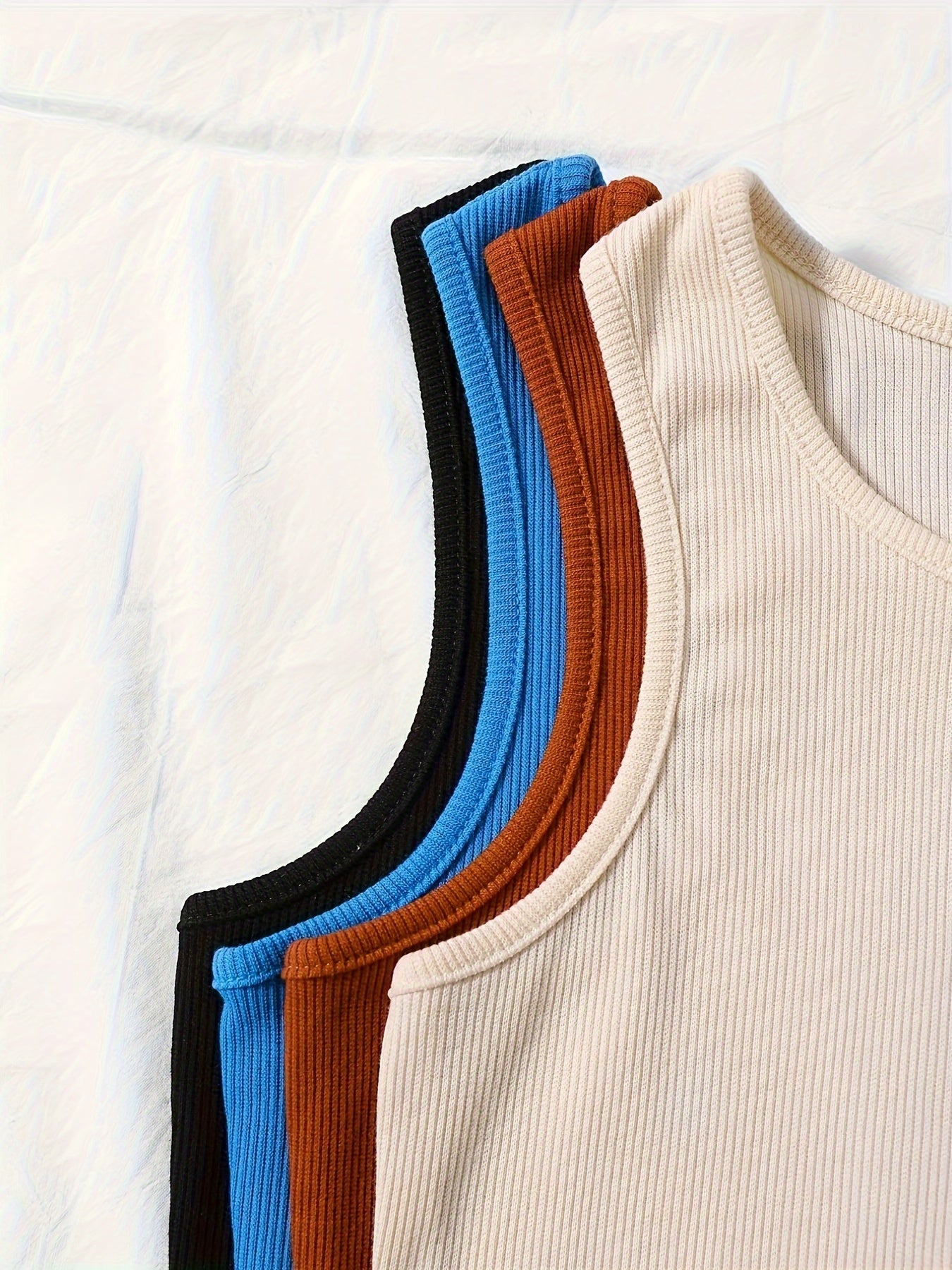 4 Pacchetti Di Canotte A Girocollo, Canotte Senza Maniche Casuali Per L'estate, Abbigliamento Da Donna