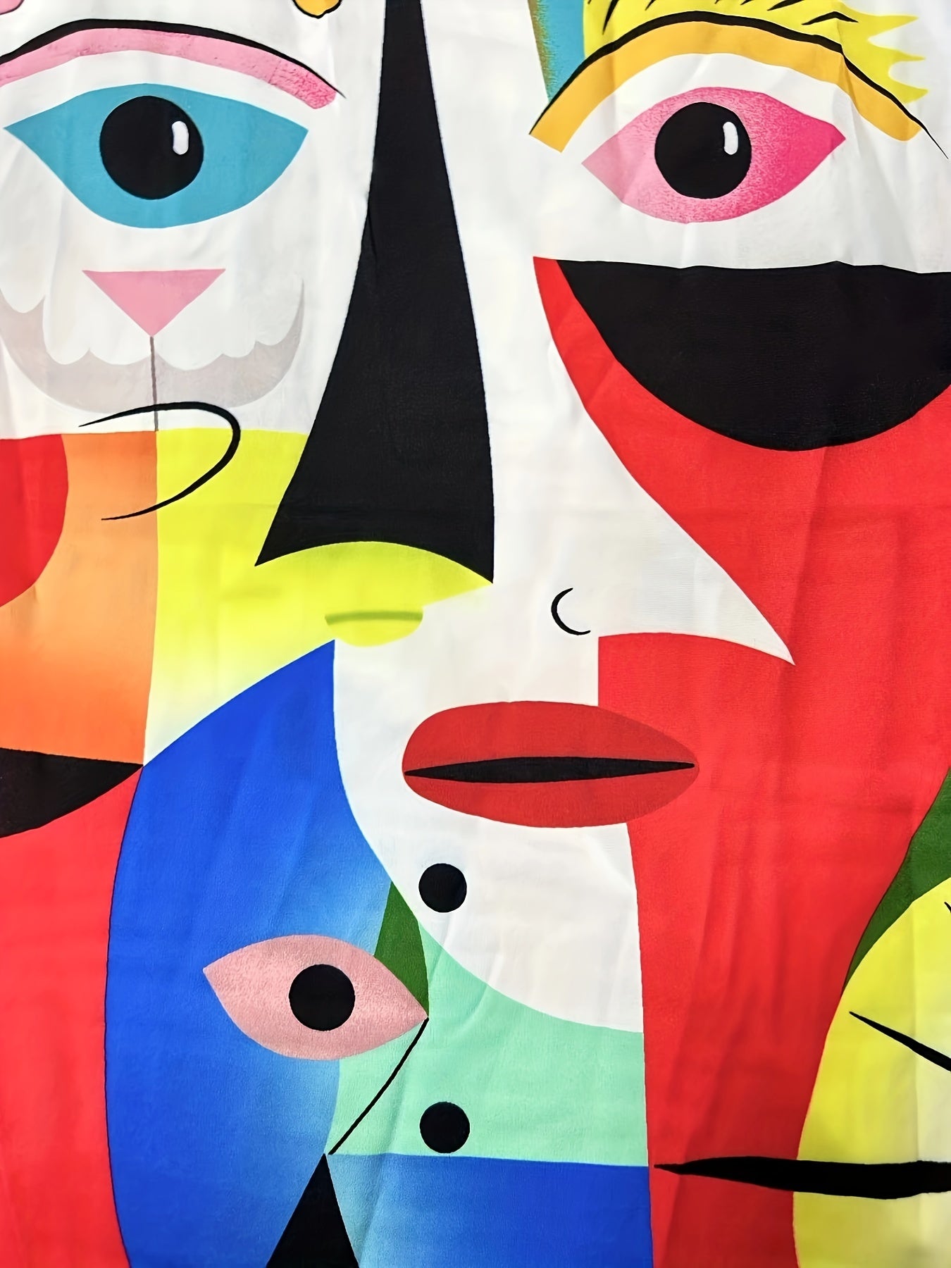 Abstract Portrait Print Men's Casual Short Sleeve Shirt, Men's Shirt For Summer Vacation Resort, Tops For Men, Gift For Men