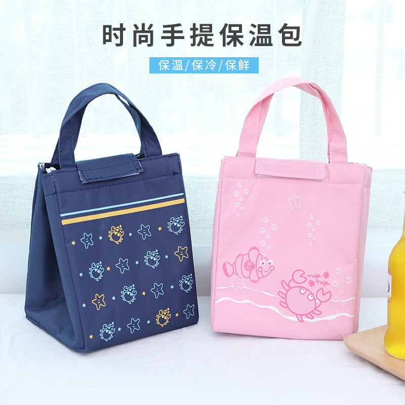 New hand-made bag student cartoon picnic bag ice bag cute underwater world insulation package saver