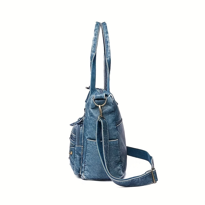 Retro Style Tote Bag For Women, Studded Decor Crossbody Bag, Large Capacity Shoulder Bag