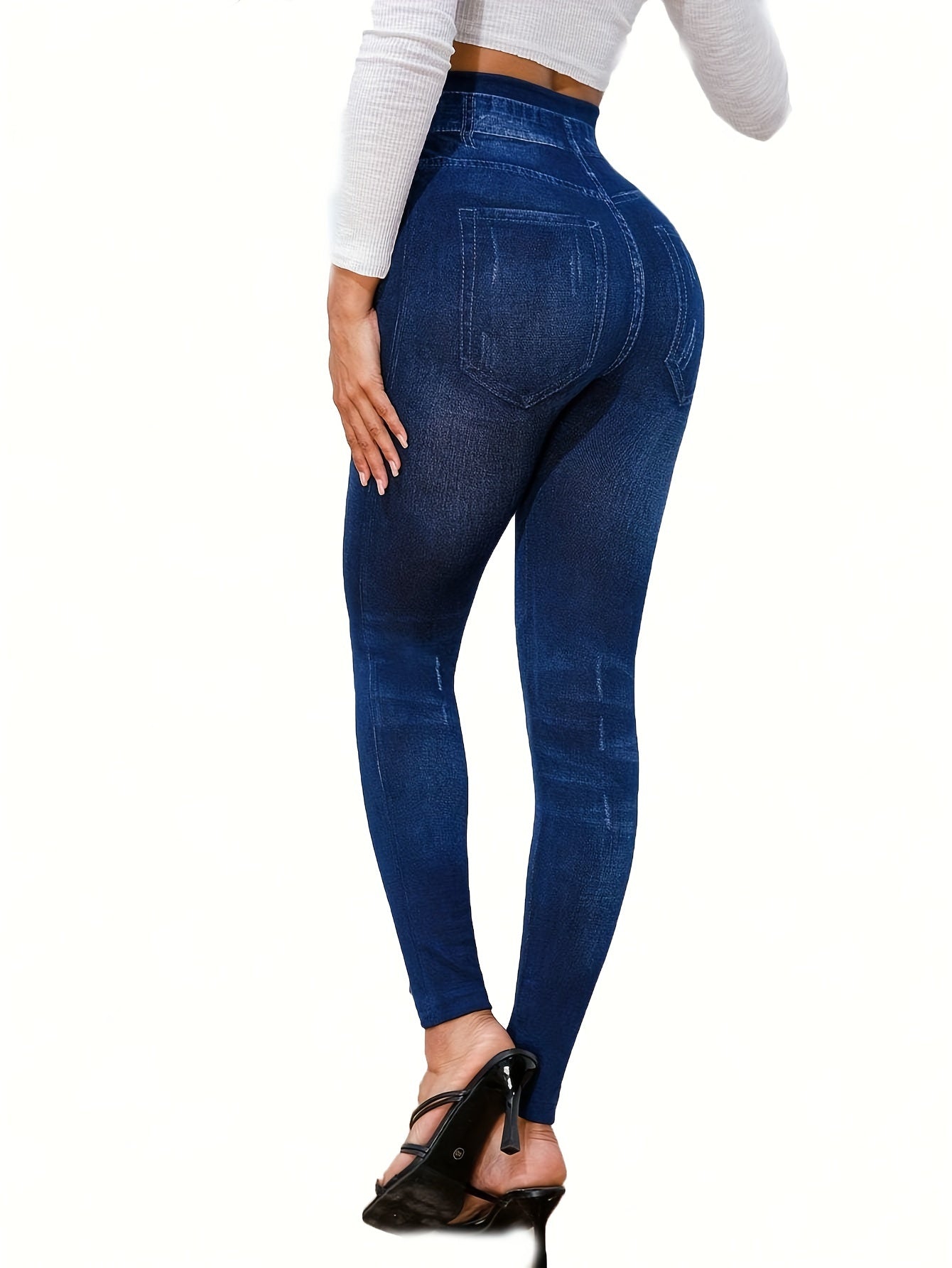 Allover Print Skinny Leggings, Casual High Waist Stretchy Leggings, Women's Clothing