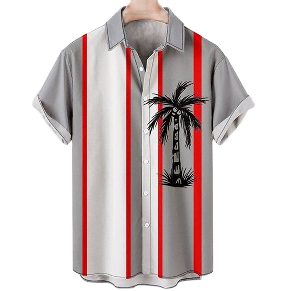 3D Coconut Tree Hawaiian Shirts For Men Summer Beach Short Sleeve Tops Shirt Men Harajuku Oversized Male Blouse Chemise Homme