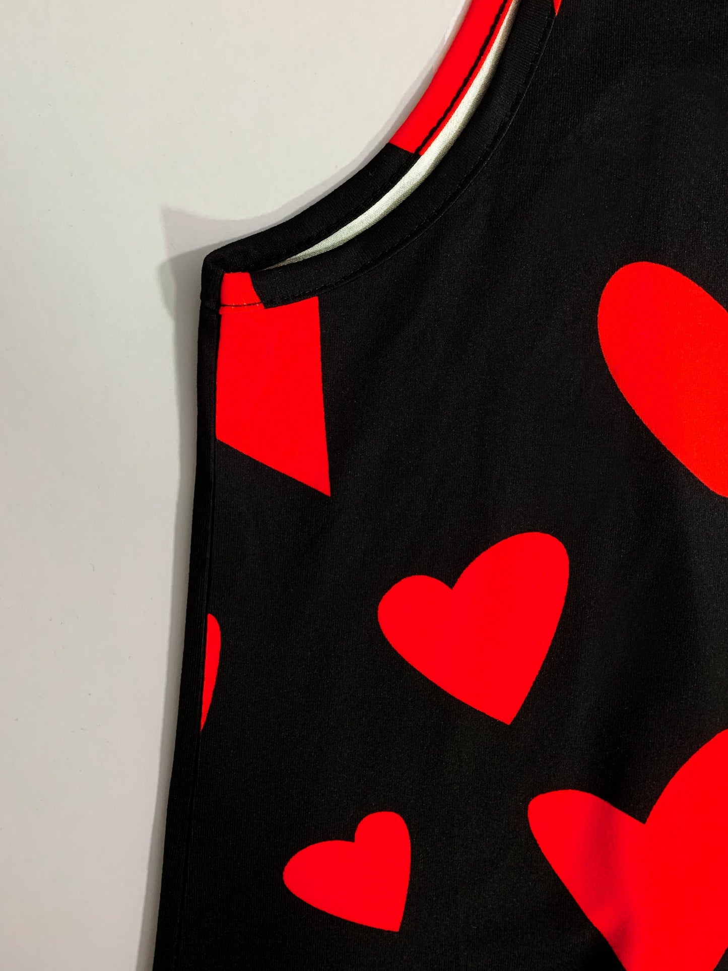 Heart Print Tank Dress, Elegant Sleeveless Dress Spring & Summer, Women's Clothing, Valentine's Day