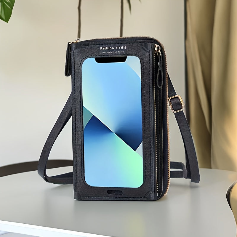 Trendy Touch Screen Phone Bag, All-Match Zipper Crossbody Bag, Women's Shoulder Bag