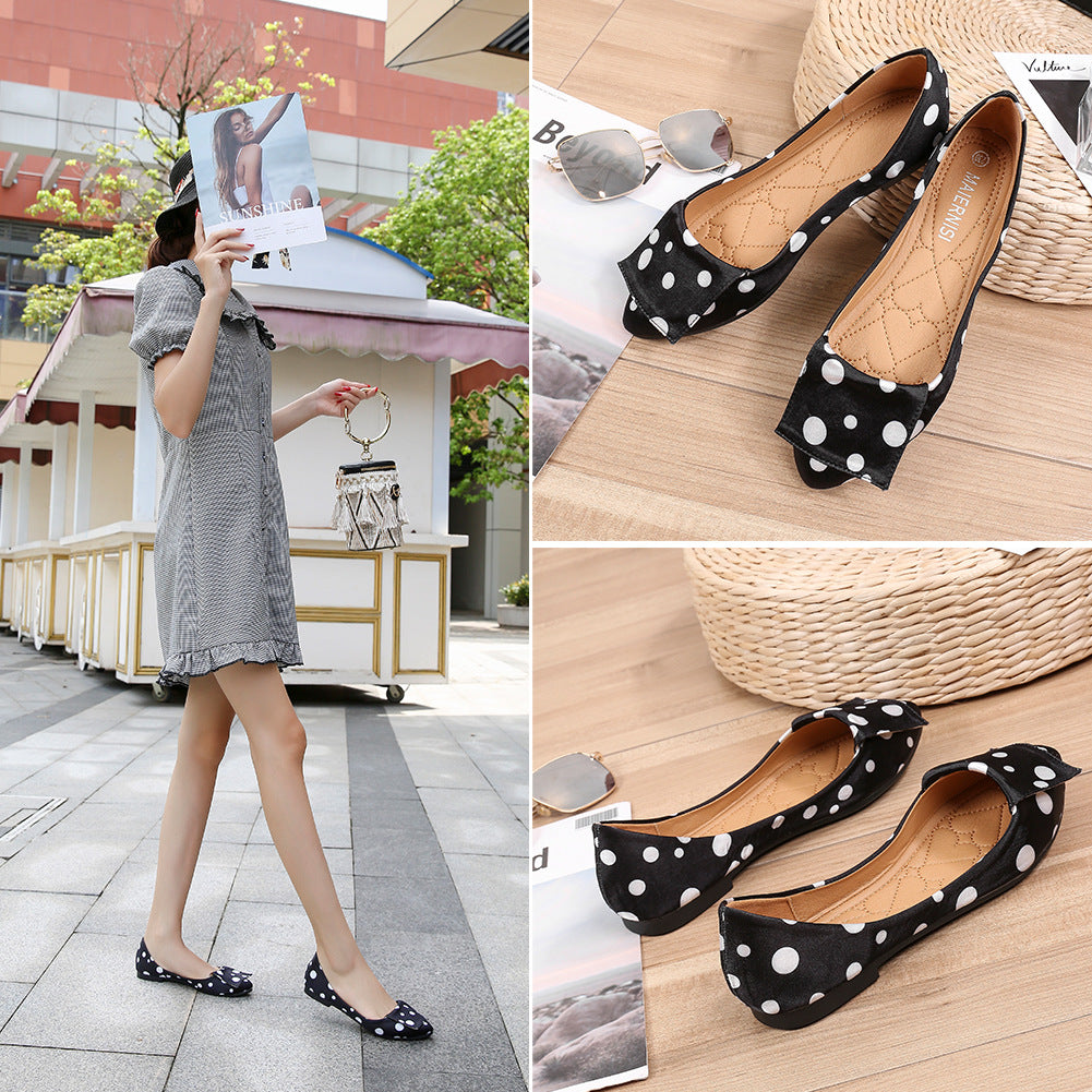 Cross-border large size flat casual daily wild candy single shoes women's wave point show