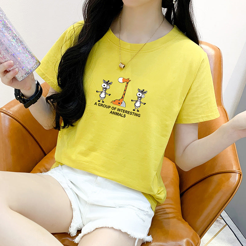 Super fire CEC short-sleeved female summer INS tide 2021 new loose student white t-shirt wild cotton shirt