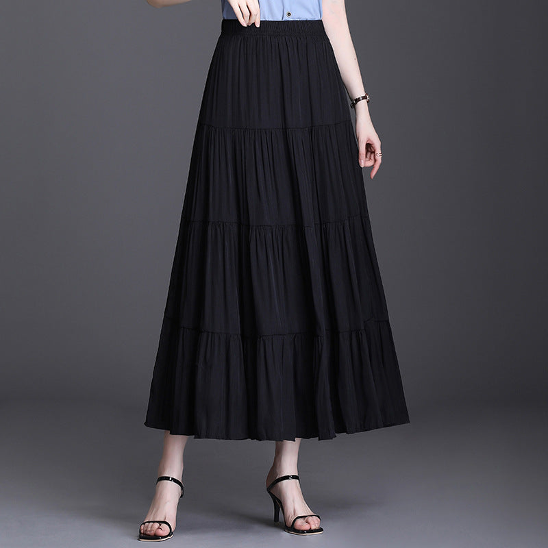 Half-length skirt 2021 new summer women's cake skirt Korean version of the fashion high waist splicing half skirt one generation