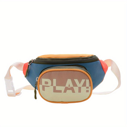 Durable Waist Bag For Boys, Large Capacity Casual Chest Bag, Contrast Color Lightweight Fanny Pack For Outdoor Travel