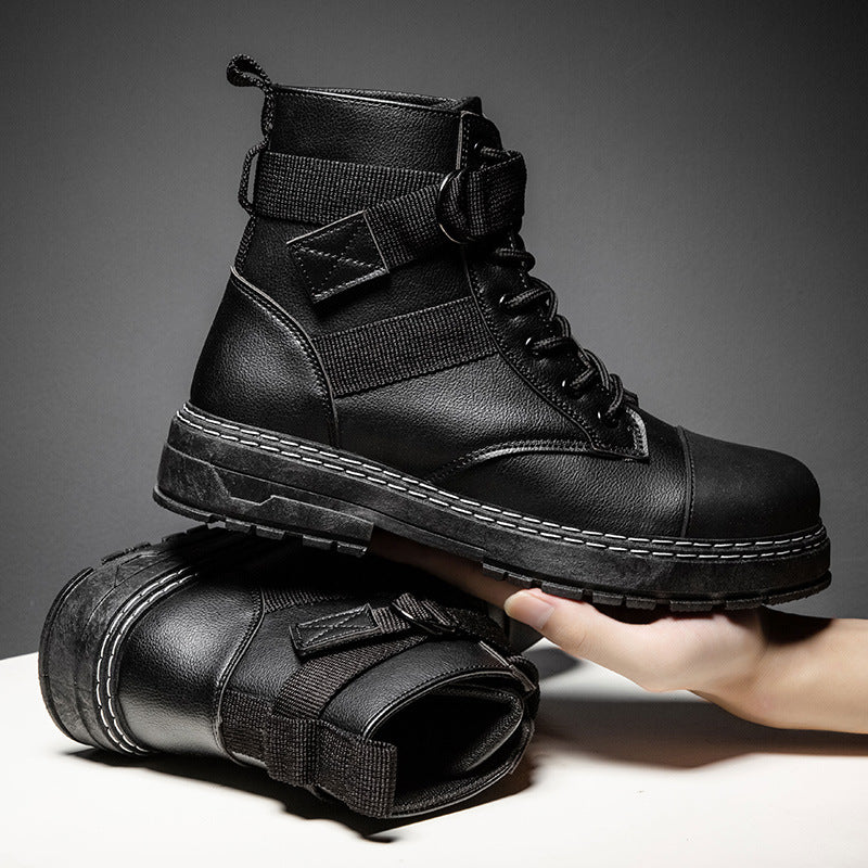 2021 autumn new Martin boots high-top trend boots buckle military boots Yinglan wind black men's boots wholesale