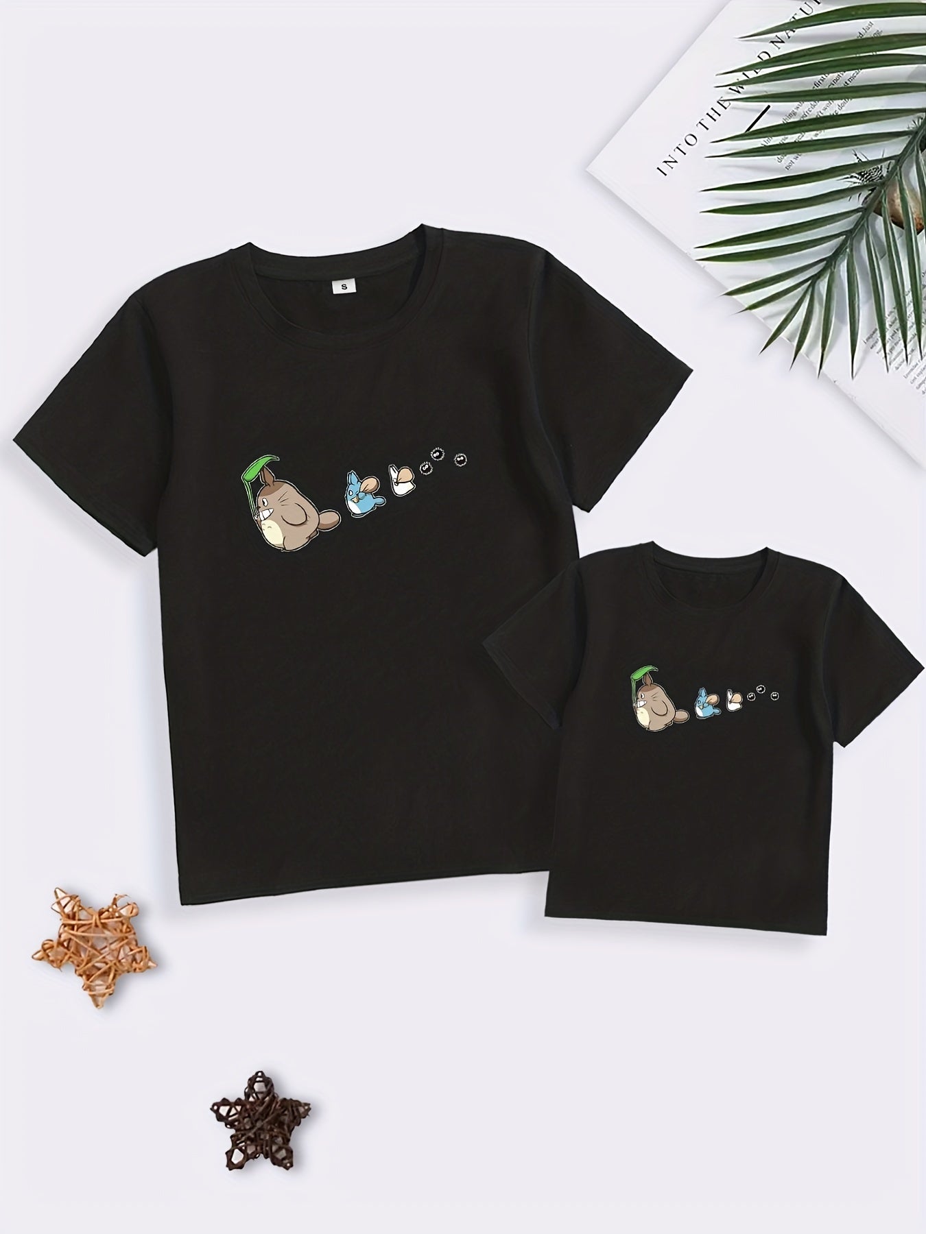 Cute Anime Cat Graphic Mommy and Me Matching T-Shirt Set - Perfect for Parent-Child Summer Outfits and Vacation Clothes