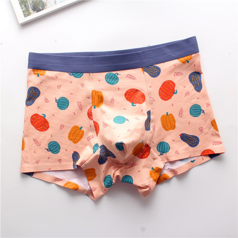 Autumn and winter men's cotton no trace panties 50 cotton stickers comfort men's pants flat angle medium direct