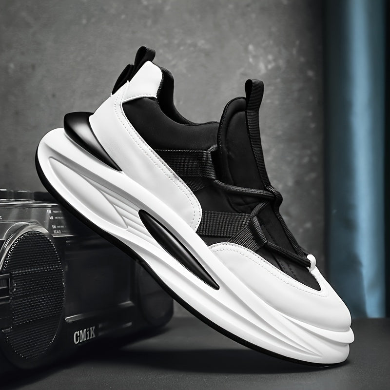 Men's Trendy Colour Block Chunky Shoes, Comfy Non Slip Durable Casual Soft Sole Sneakers For Men's Outdoor Activities