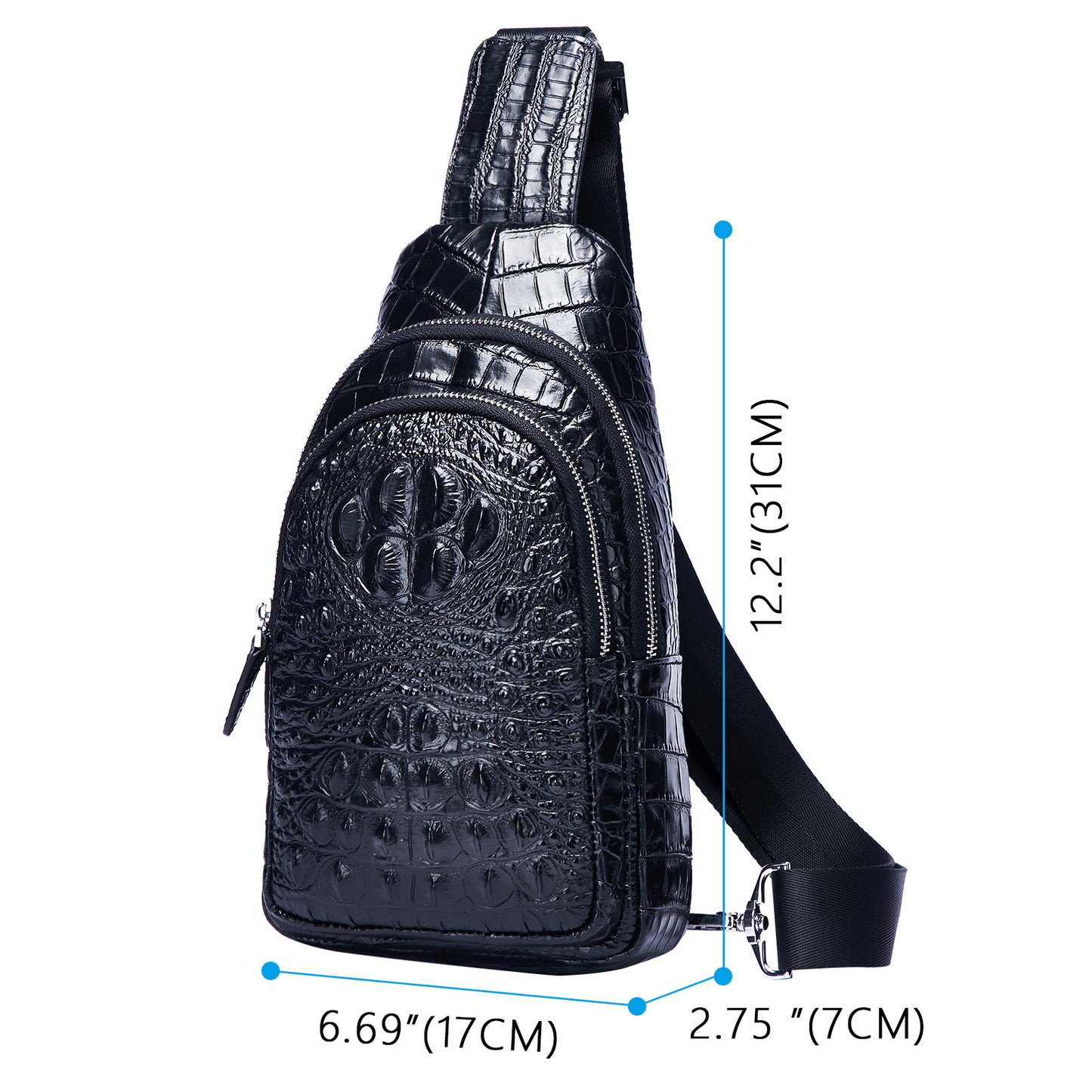 MVA crocodile men's leather chest bag retro leather shoulder diagonal backpack business leisure chest bag male wholesale