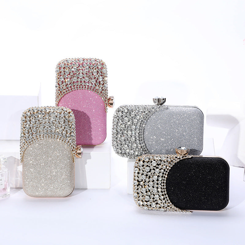 Net red diamond dinner bag female hand take dress bag show shiny ladies banquet cheongsam handbag cosmetic bag