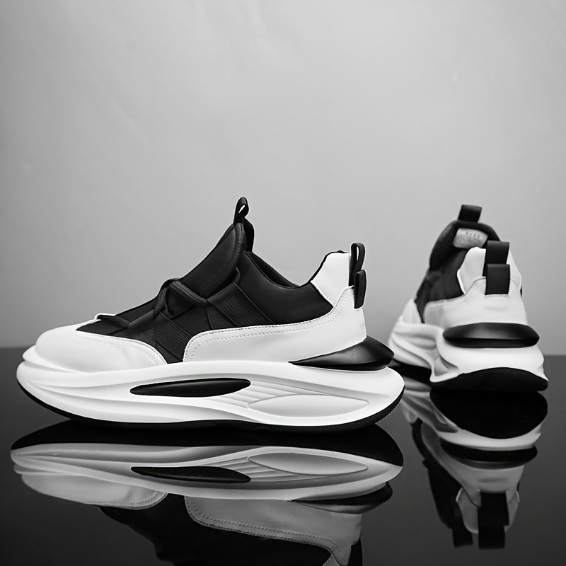 Men's Trendy Colour Block Chunky Shoes, Comfy Non Slip Durable Casual Soft Sole Sneakers For Men's Outdoor Activities