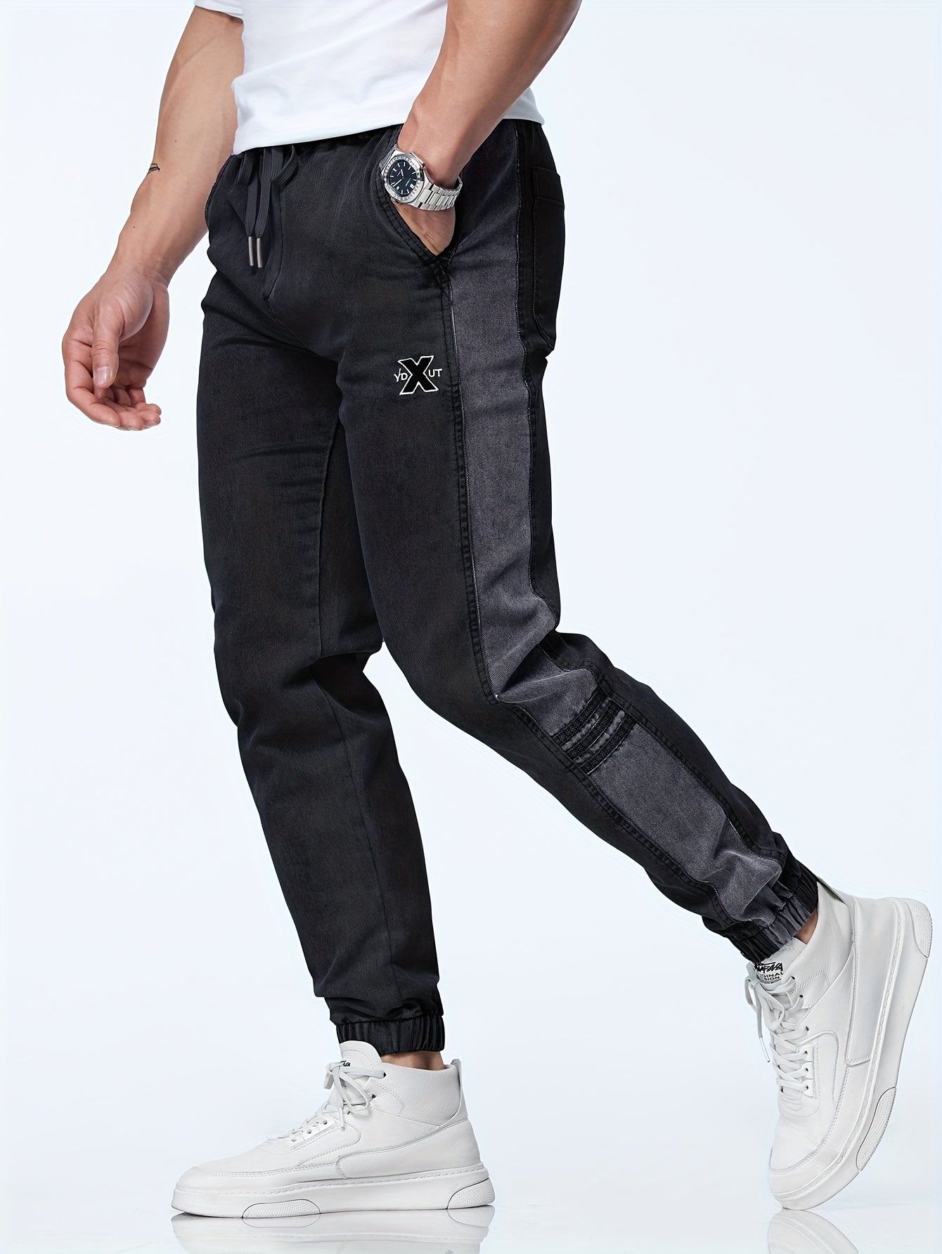 Men's Casual Harem Pants, Chic Street Style Tapered Joggers Sports Pants