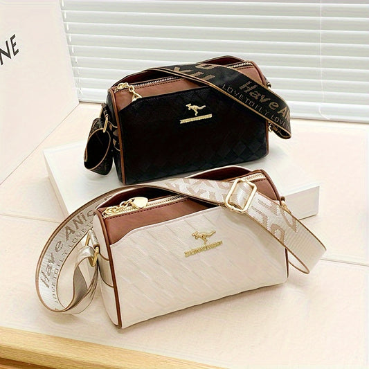 Fashion PU Crossbody Bag, Trendy Shoulder Boston Bag, Women's Casual Handbag & Purse