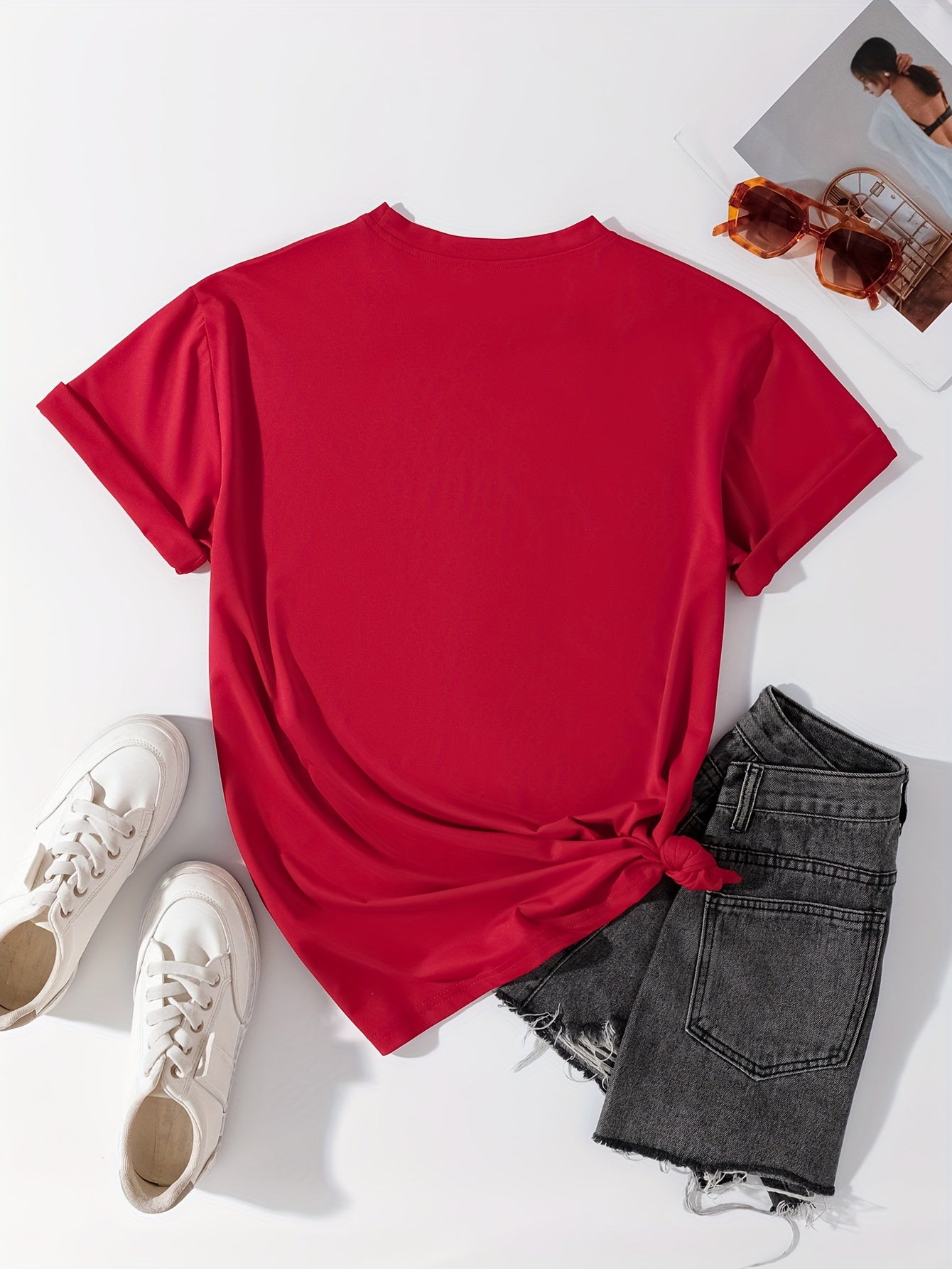 Good Vibes Letter Print T-shirt, Maglietta Casual A Girocollo A Maniche Corte, Abbigliamento Da Donna