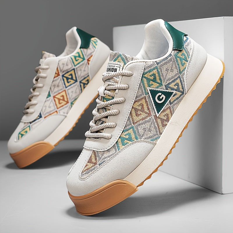 Men's Vintage Old School Style Skateboard Shoes, Comfy Non Slip Durable Lace Up Sneakers For Men's Outdoor Activities