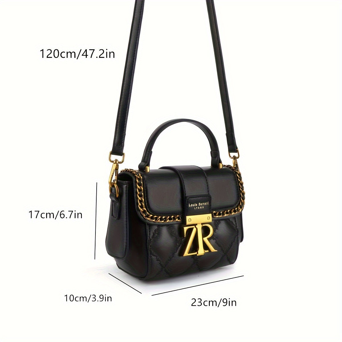 Mini Fashion Quilted Crossbody Bag, Metal Decor Shoulder Bag, Women's Trendy Handbag & Purse