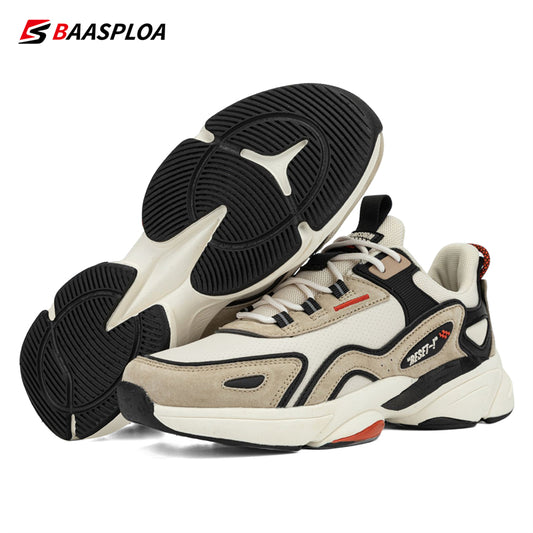 Baasploa Men's Sneakers - Non-Slip, Breathable, And Comfortable Casual Walking Sneakers