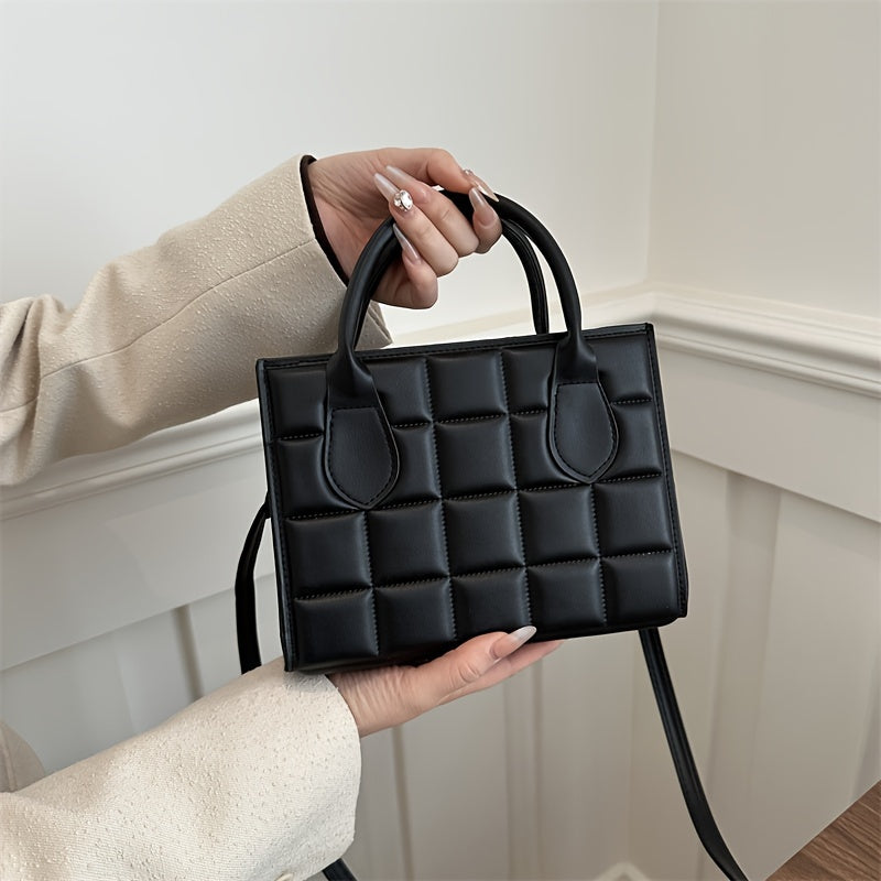 Mini Fashion Quilted Crossbody Bag, Trendy Shoulder Bag, Women's Casual Handbag & Purse