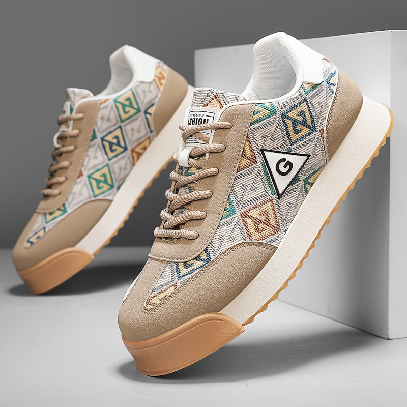 Men's Vintage Old School Style Skateboard Shoes, Comfy Non Slip Durable Lace Up Sneakers For Men's Outdoor Activities