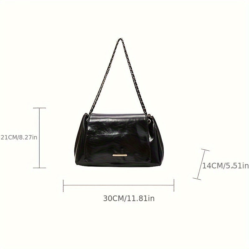 Fashion Vegan Crossbody Bag, Trendy Simple Shoulder Bag, Women's Casual Handbag & Purse For Commute