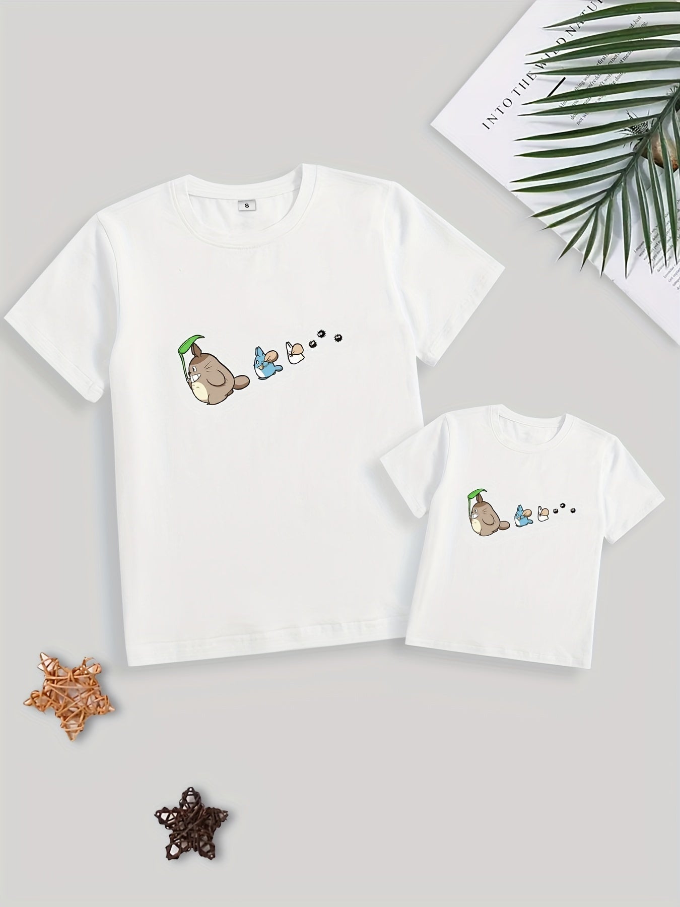 Cute Anime Cat Graphic Mommy and Me Matching T-Shirt Set - Perfect for Parent-Child Summer Outfits and Vacation Clothes