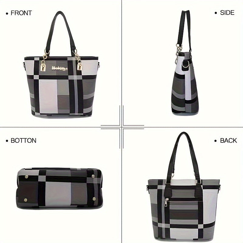 6-Pcs Womens Handbags Tote Bags Shoulder Bag Leather Purses Satchel Bag Top-Handle Handbag Crossbody Bag Wallet Clutch