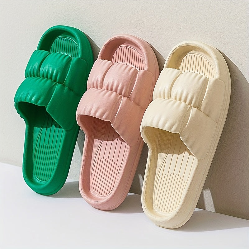 Men's Cloud Slides Pillow Slides, Casual Non Slip Slippers, Open Toe Shoes For Indoor Outdoor Beach Shower, Spring And Summer