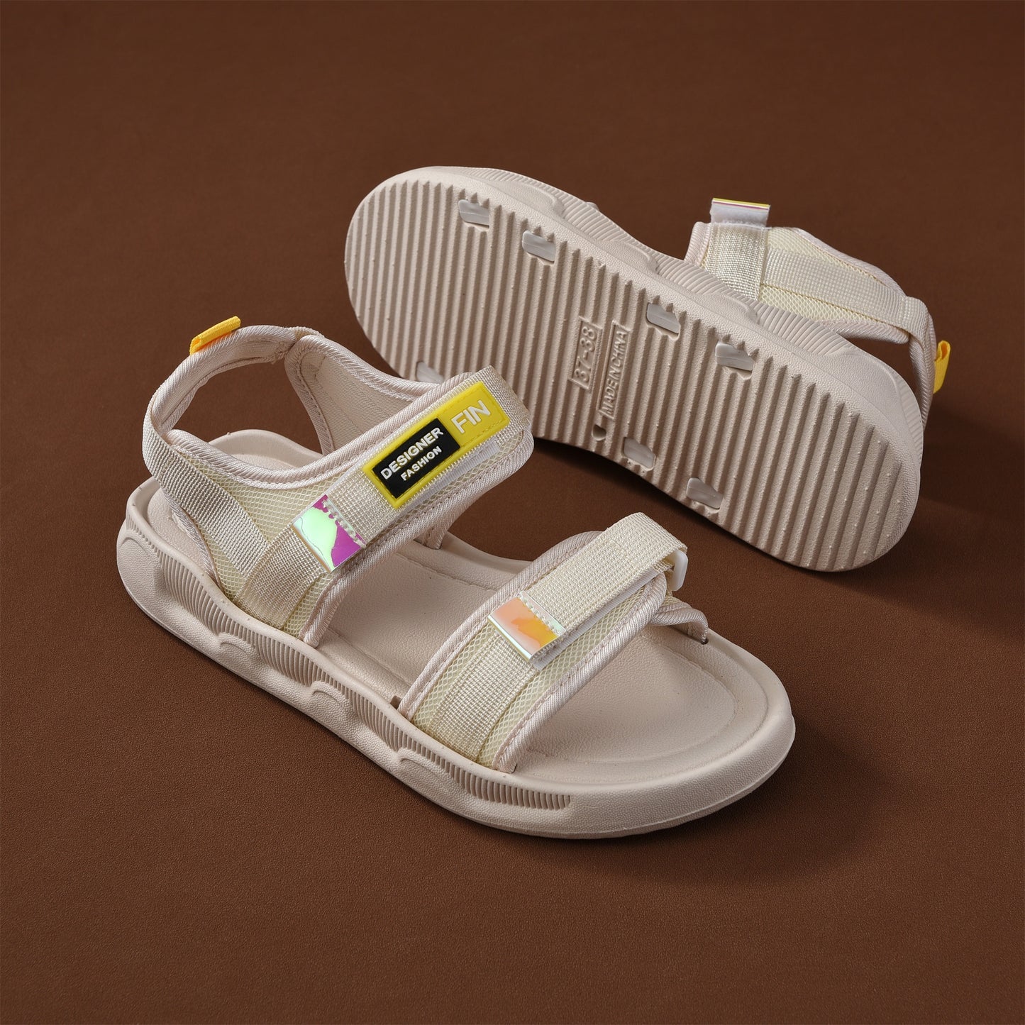 Women's Simple Flat Sandals, Casual Open Toe Summer Shoes, Comfortable Ankle Strap Sandals