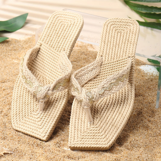 Women's Clip Toe Slide Sandals, Casual Slip On Flat Summer Shoes, Lightweight Slide Sandals