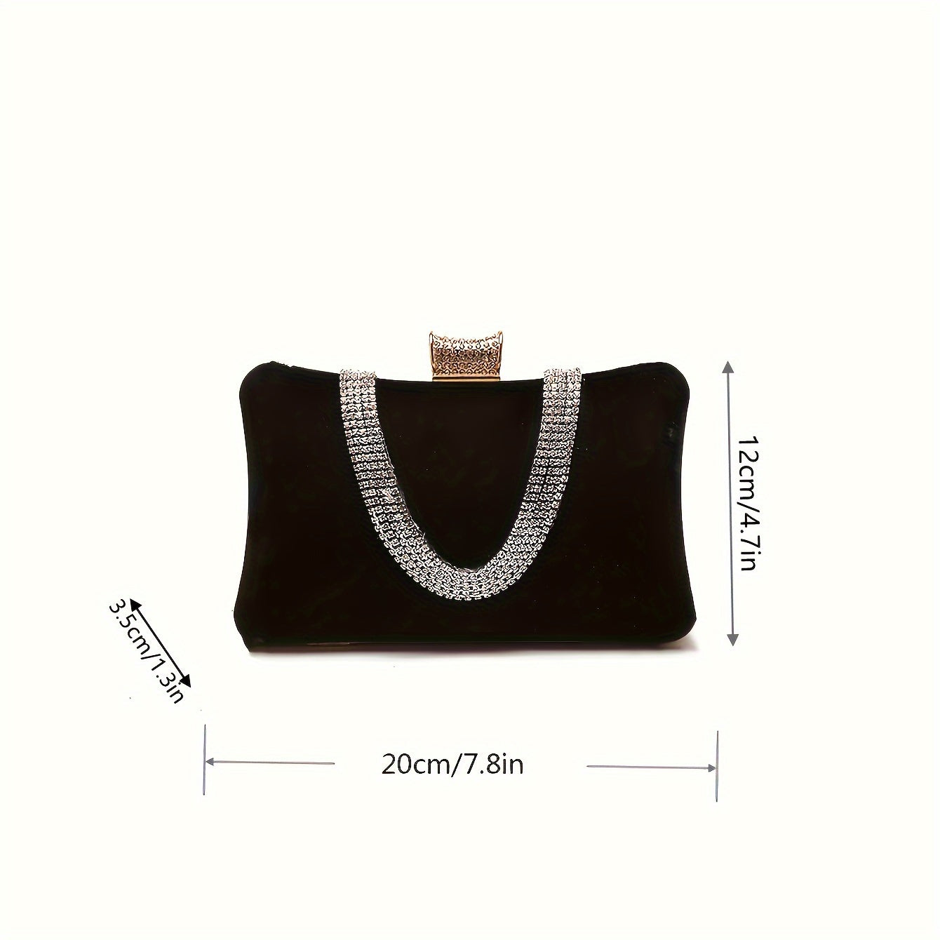 Women's Elegant Solid Color Clutch Dinner Wallet, Classic Clip Evening Bag For Women, Wedding Glitter Bag