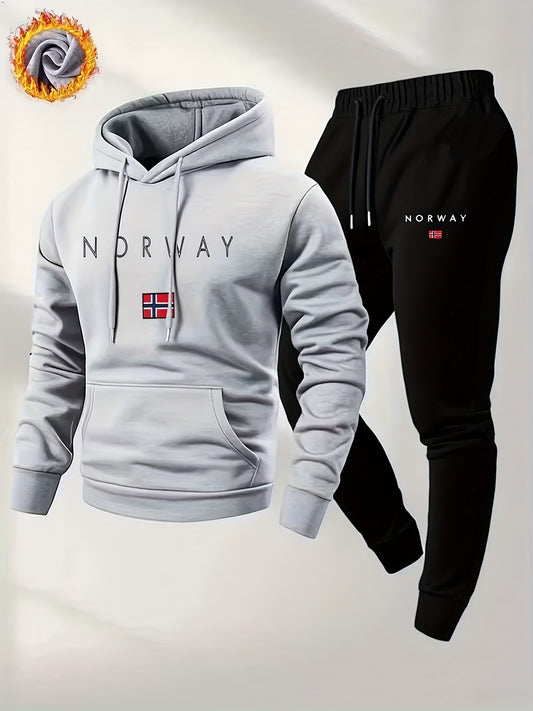 Set Felpa con Cappuccio e Pantaloni da Tuta Unisex Stampa 2025 | Felpa Casual con Cappuccio in Pile, Maniche Lunghe, Stampa con Scritte, Perfetta per Coppie o Outfit Casual per Adulti, Stagione Autunno/Inverno