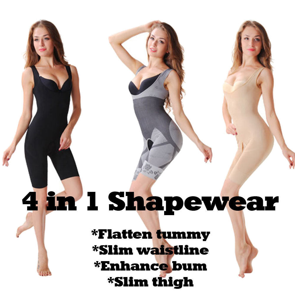 Women's Bamboo Carbon Magic Clothing Wear Bunch of Body Body Sediment Abdomen Tight Foreign Trade Cross-border Shapewear