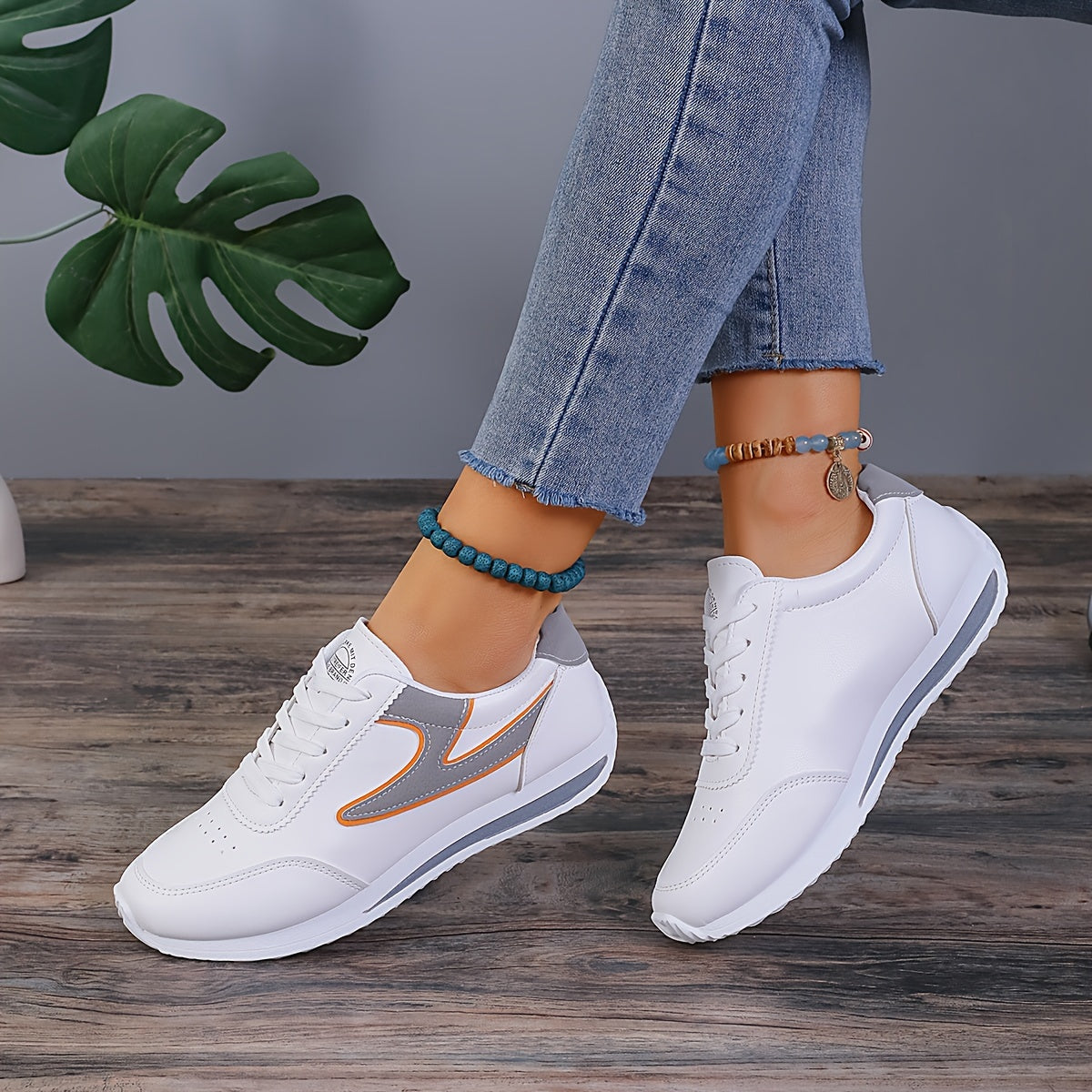 Women's Colorblock Trendy Sneakers, Lace Up Soft Sole Platform Casual Shoes, Low-top Walking Comfy Shoes