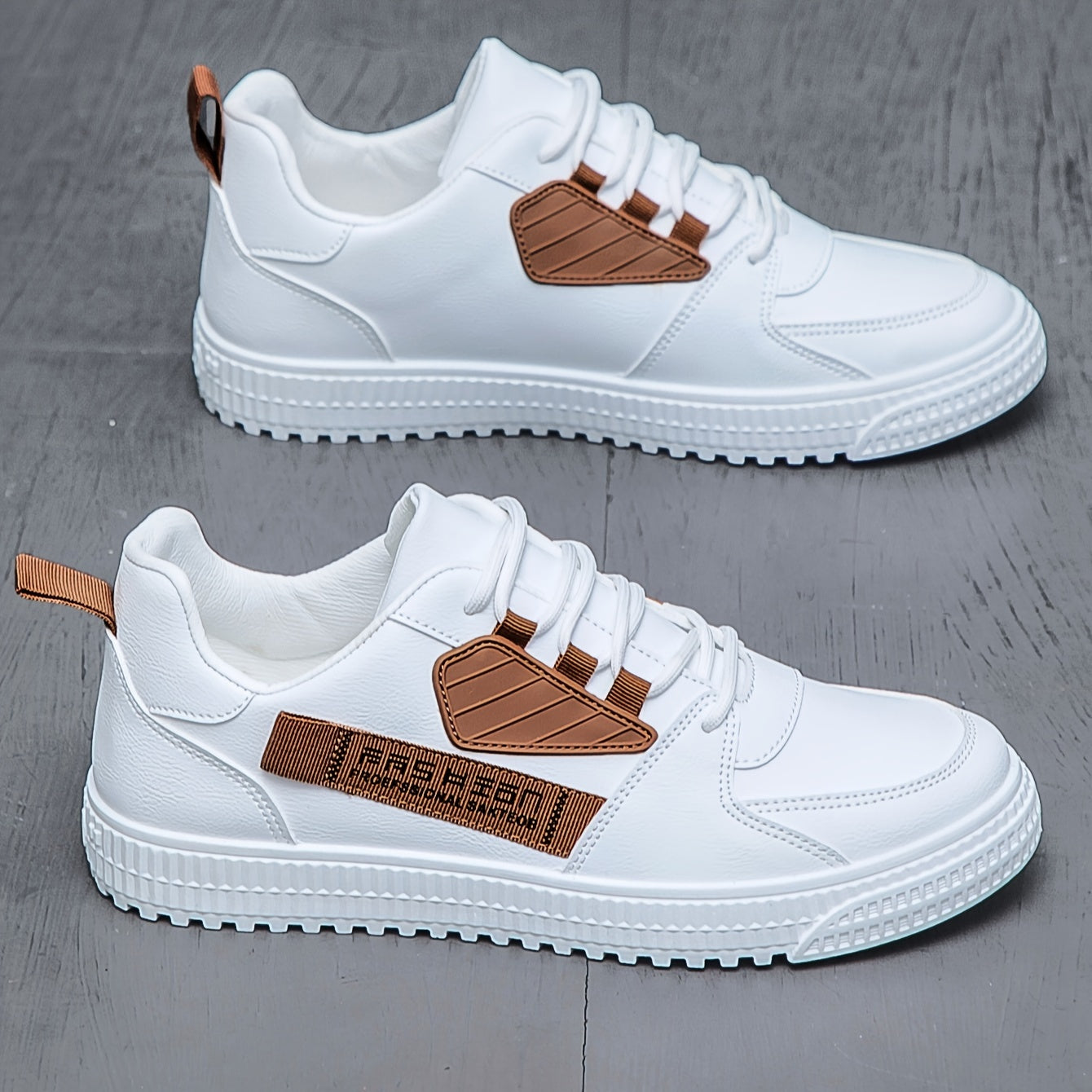 Men's Trendy Solid Colour Street Style Low Top Skateboard Shoes, Comfy Non Slip Lace Up Durable Sneakers For Men's Outdoor Activities