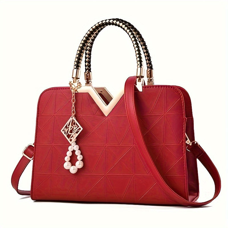 Fashion Top Handle Satchel Bag, Trendy Crossbody Bag, Women's Casual Handbag, Shoulder Bag & Purse