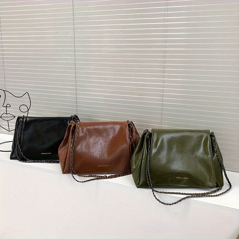 Fashion Vegan Crossbody Bag, Trendy Simple Shoulder Bag, Women's Casual Handbag & Purse For Commute