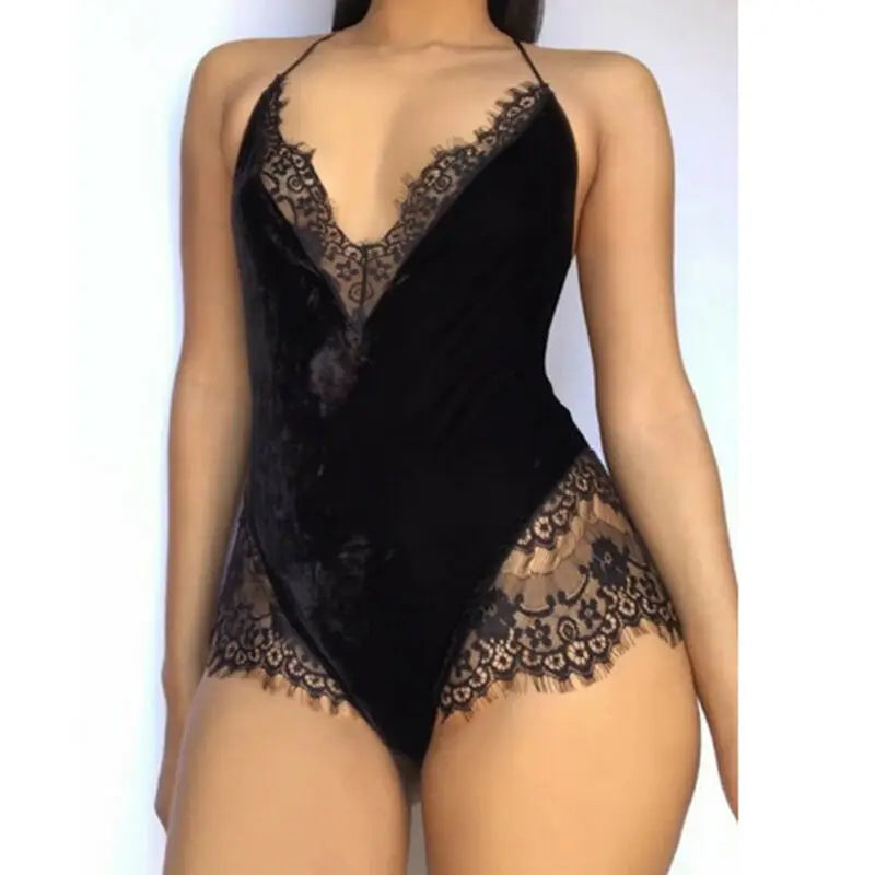 Sexy Hot Erotic Women Sexy Lingerie Lace Catsuit Fashion Female Underwear Bodysuit Nightwear Teddies