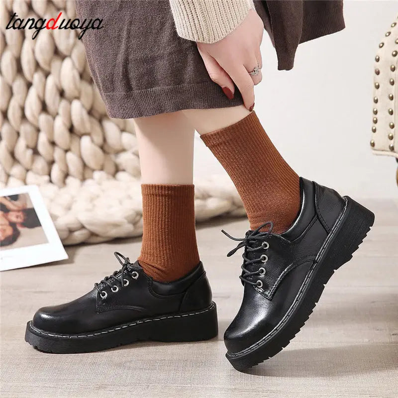 Japanese School Uniform shoes Jk Student Shoes Girls Women Kawaii Lolita Soft Girl Round Toe lolita Platform Mary Jane Shoes