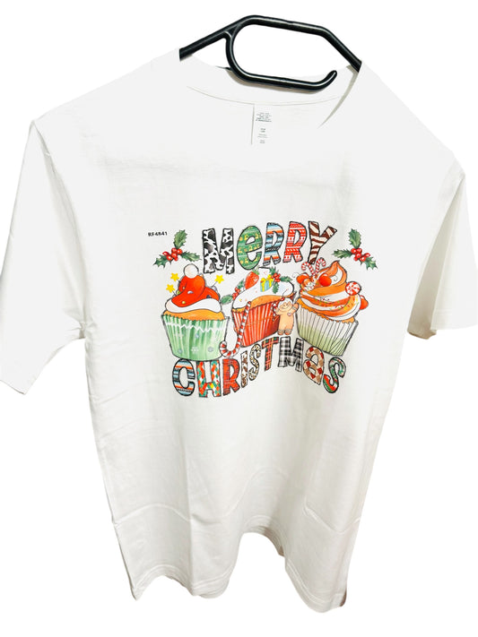 100% pure cotton customised unisex Christmas short sleeves t shirt for men and women thick cotton fabric Christmas outfit