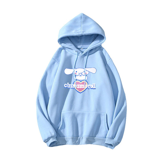 Southeast Asia Spot special for cartoon love bunny plus velvet hooded sweater men and women unisex jacket wholesale