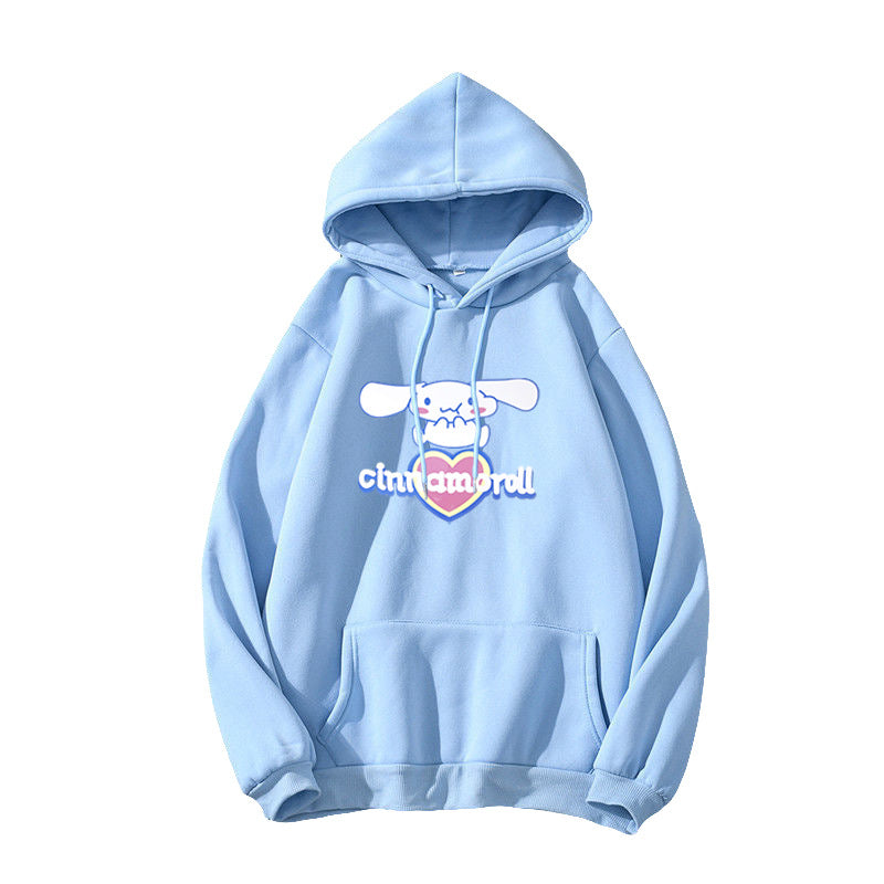 Southeast Asia Spot special for cartoon love bunny plus velvet hooded sweater men and women unisex jacket wholesale